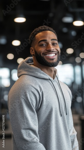 Smiling Man in Gym Outfit - Fitness and Health photo