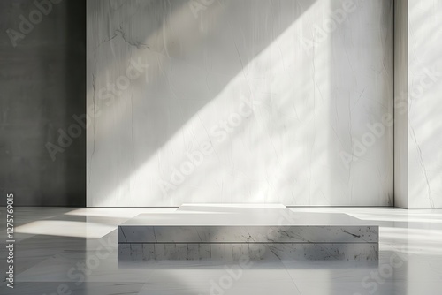 Obraz na płótnie Elegant Minimalist Marble Platform Design w salonie