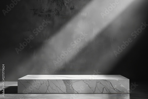 Obraz na płótnie Elegant Marble Display Platform in Dark Studio w salonie