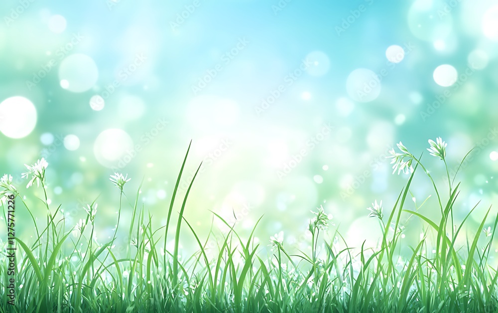 Fresh spring grass with bokeh background, nature backdrop, peaceful scene, perfect for a nature theme image Fresh spring grass with bokeh background, nature backdrop, peaceful scene, perfect for a nature theme image
