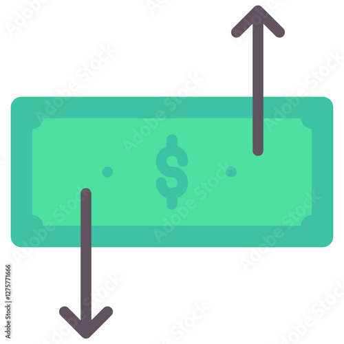 money flow vector flat icon