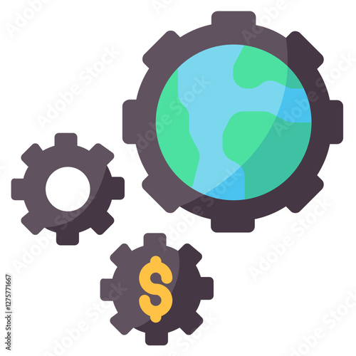 international economics vector flat icon
