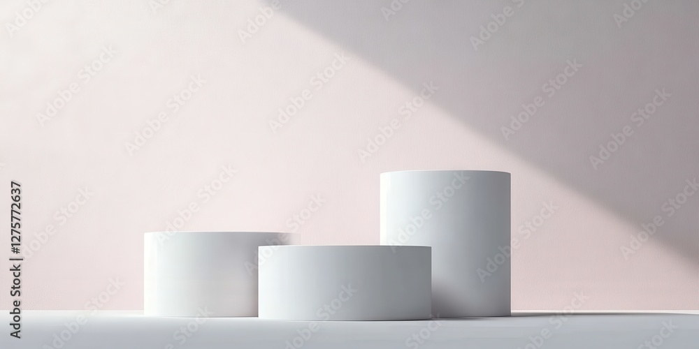 Elegant White Cylindrical Display Stands Elegant White Cylindrical Display Stands