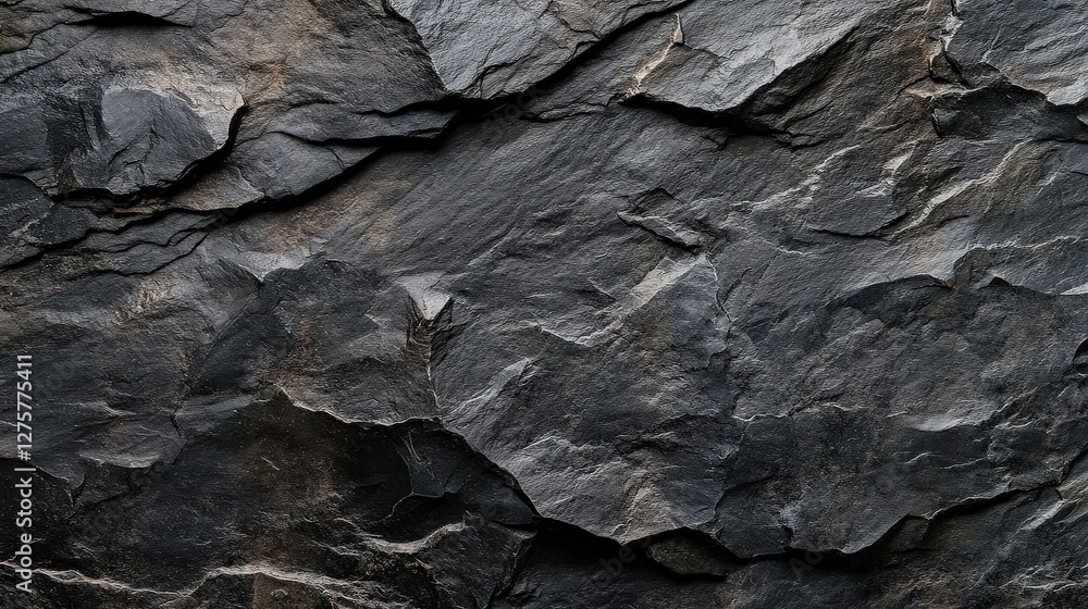 Layered Dark Stone Texture with Natural Erosion Patterns.