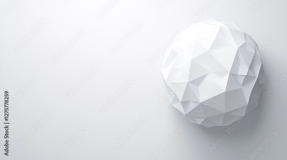 Abstract White Geometric Sphere Low Poly Design Background Abstract White Geometric Sphere Low Poly Design Background