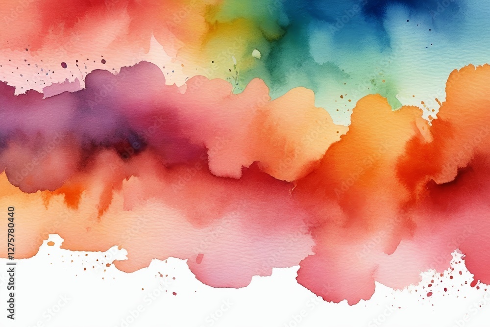 Obraz premium a close up of a colorful watercolor painting of clouds