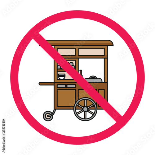 Sellers are prohibited from selling in this area, forbidden selling symbol, icon dilarang berjualan, zona terlarang pedagang kaki lima PKL