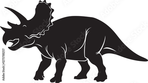 Tyrannosaurus dinosaur silhouette vector illustration