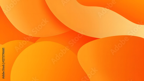 Bright abstract orange background with waves and light effects photo