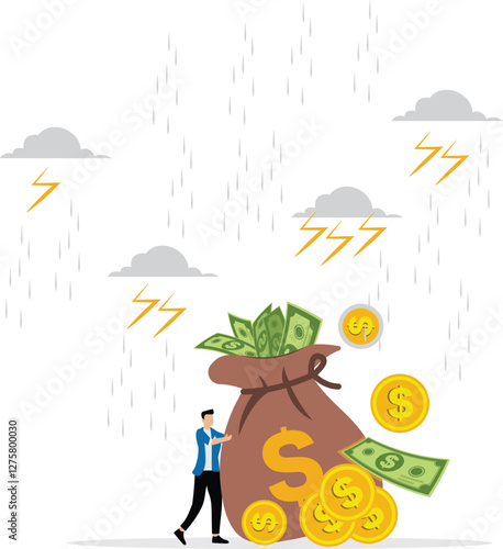 Overcoming business obstacles or problems concept