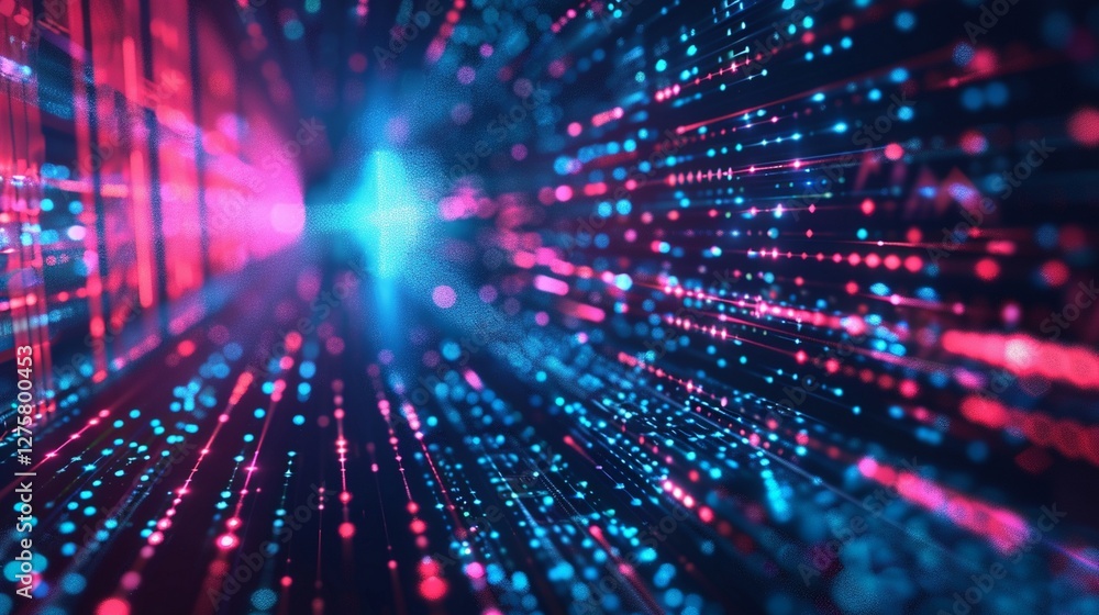 Abstract technology futuristic glowing blue and red light curved lines with high-speed effect on dark blue background. Abstract technology futuristic glowing blue and red light curved lines with high-speed effect on dark blue background.