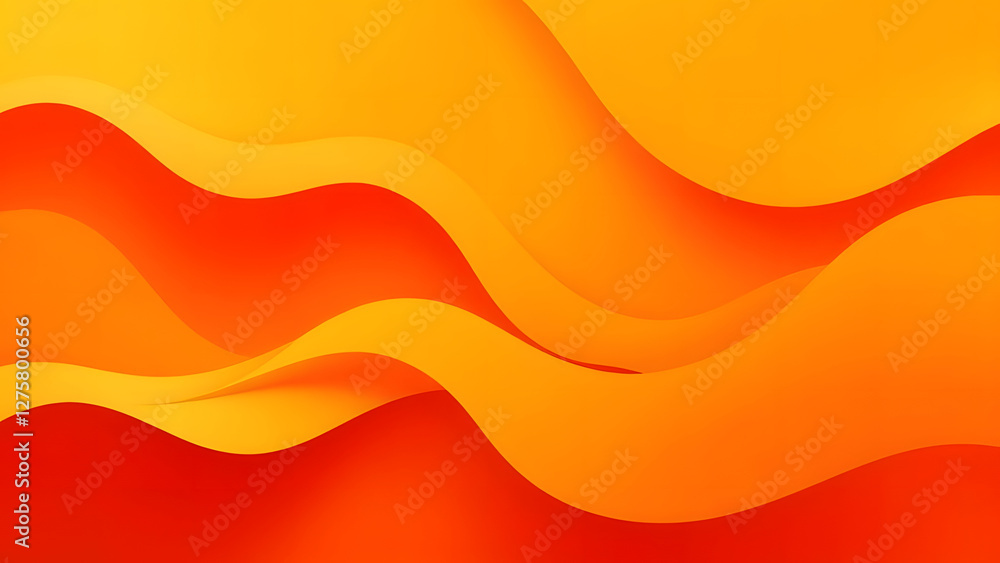 Fototapeta premium Abstract orange wave vector illustration with light and yellow hues