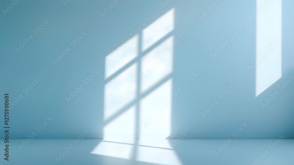 Fototapeta premium Bright empty room with windows and white walls