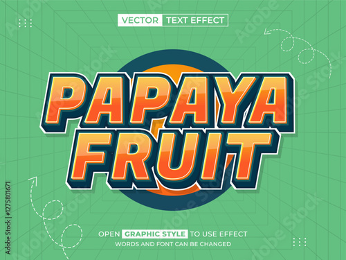 papaya editable text, text effect, 3d text for title