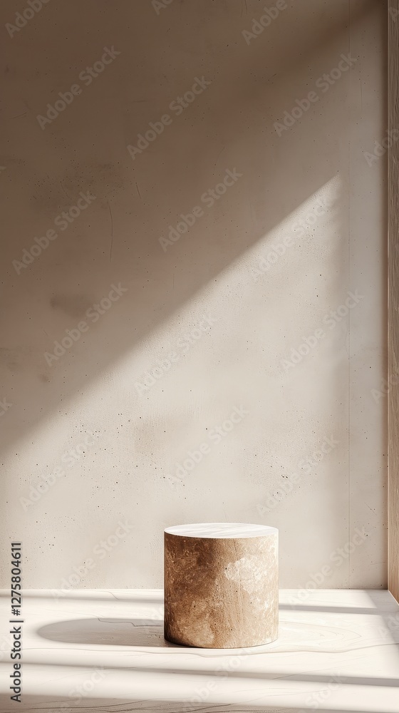 Neutral Minimalist Display Cylinder
