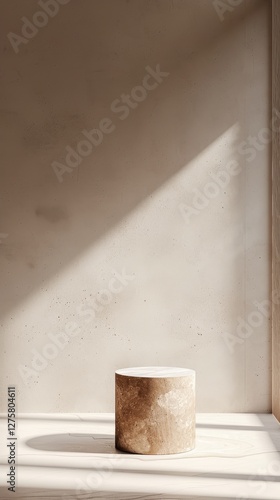 Obraz na płótnie Neutral Minimalist Display Cylinder w salonie