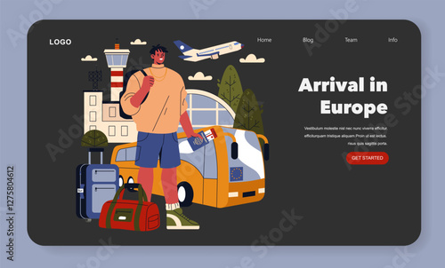 Eurotour. Flat Vector Illustration