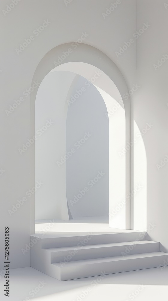 Fototapeta premium Minimalist Archway Steps Interior Design