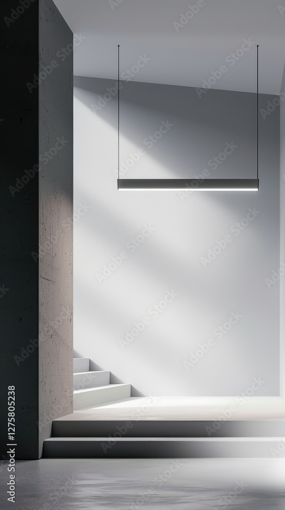 Modern Minimalist Interior Design with Concrete Stairs Modern Minimalist Interior Design with Concrete Stairs