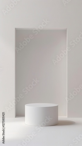 Obraz na płótnie Empty White Cylinder Display Stand w salonie