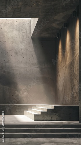Obraz na płótnie Modern Concrete Staircase Interior Design w salonie