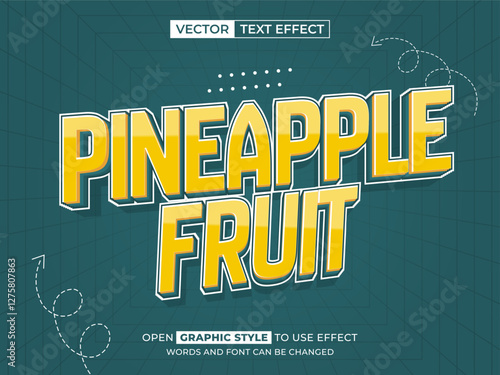 pineapple editable text, text effect, 3d text for title