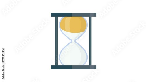 Hourglass, Sand Timer, Or Sand Clock Measuring , Time concept. White Background. FullHD stock video. Hourglass 2D video animation. Cartoon design. Isolated on white background. Footage motion Full HD photo