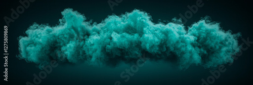 Soft, billowing plume of translucent turquoise sparks merging and dispersing across a jet-black
