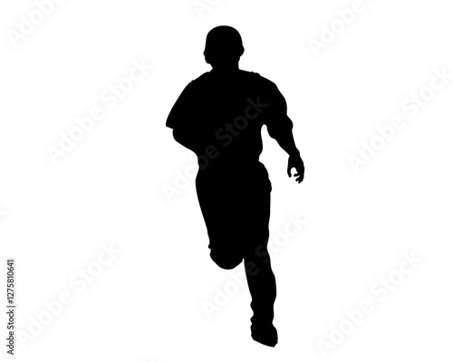 走塁する野球ランナーのシルエット