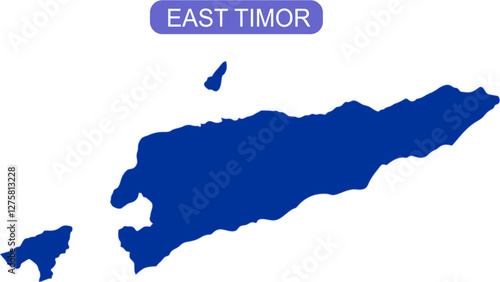 Map of East Timor a country in Southeast Asia in solid blue color