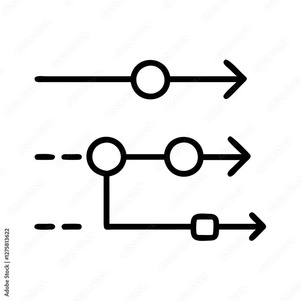 timeline icon, timeline line art - simple line art of timeline, perfect for timeline logos and icons