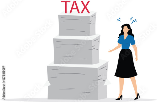 Tax burden or debt to pay for income tax concept