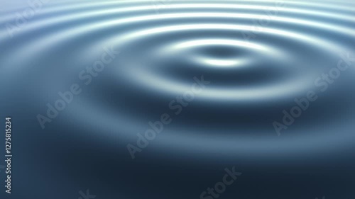 3D Animation - Blue abstract background of relaxing concentric waves in water animated in loop
