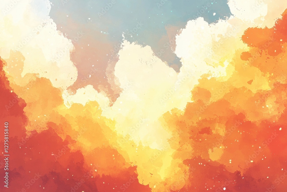 Fototapeta premium Vibrant Abstract Colorful Clouds with Warm Tones of Orange and Yellow