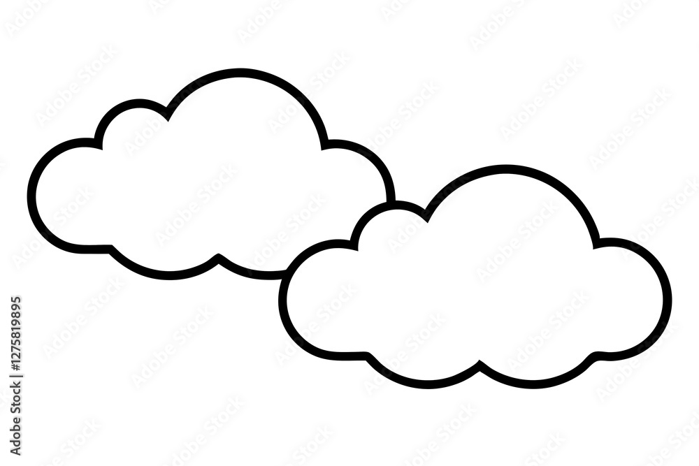 Cloud icon Set on the White Background Cloud icon Set on the White Background