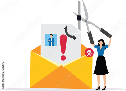 Fight against scam, internet phishing or spam email concept