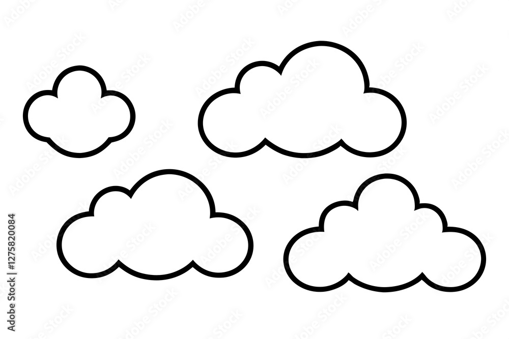Cloud icon Set on the White Background Cloud icon Set on the White Background