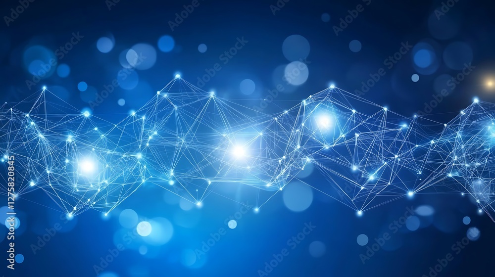 Network connection, glowing nodes, abstract background, tech presentation Network connection, glowing nodes, abstract background, tech presentation