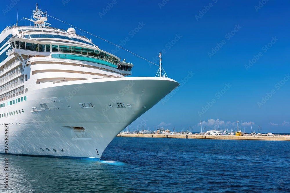 Naklejka premium Cruise ship moored at harbor, Havana, Cuba