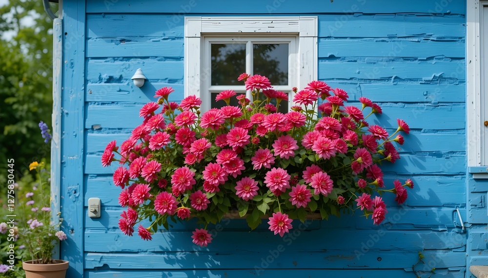 Naklejka premium window with flowers