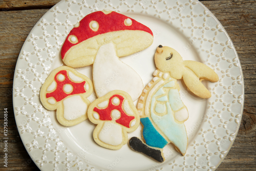 Sweet and buttery Easter sugar cookies, Cute thin homemade biscuits in various shapes Sweet and buttery Easter sugar cookies, Cute thin homemade biscuits in various shapes