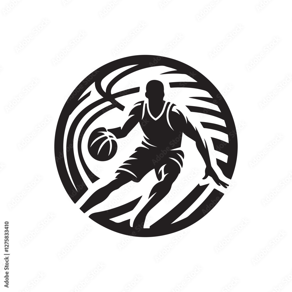 Fototapeta premium basketball tournament silhouette vector icon design