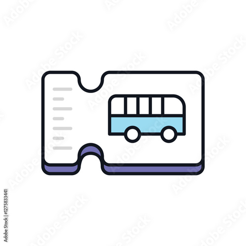 Bus pass vector icon