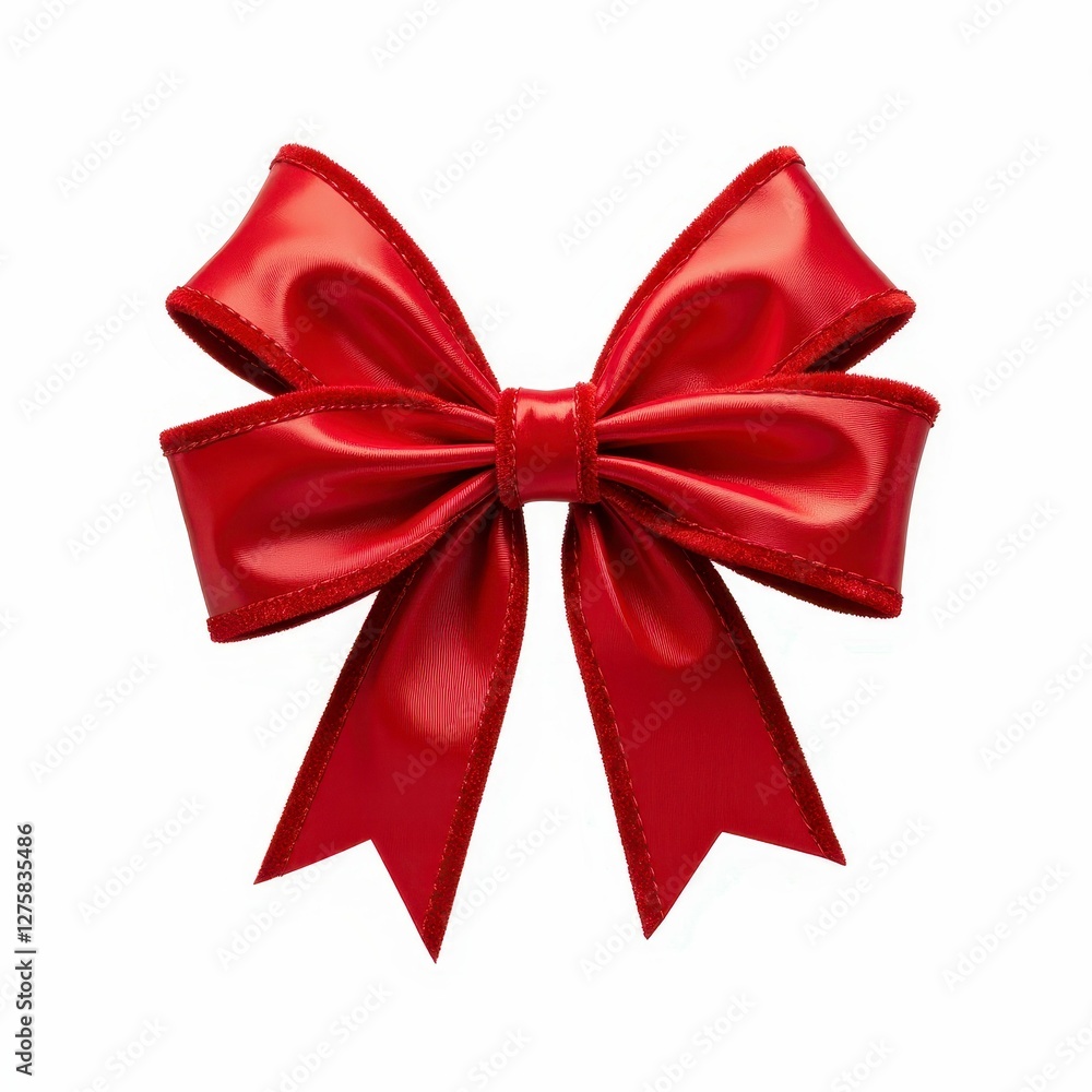 Festive Red Bow Holiday Celebration Ornament Decoration and Decorative Ribbon Design Isolated Festive Red Bow Holiday Celebration Ornament Decoration and Decorative Ribbon Design Isolated