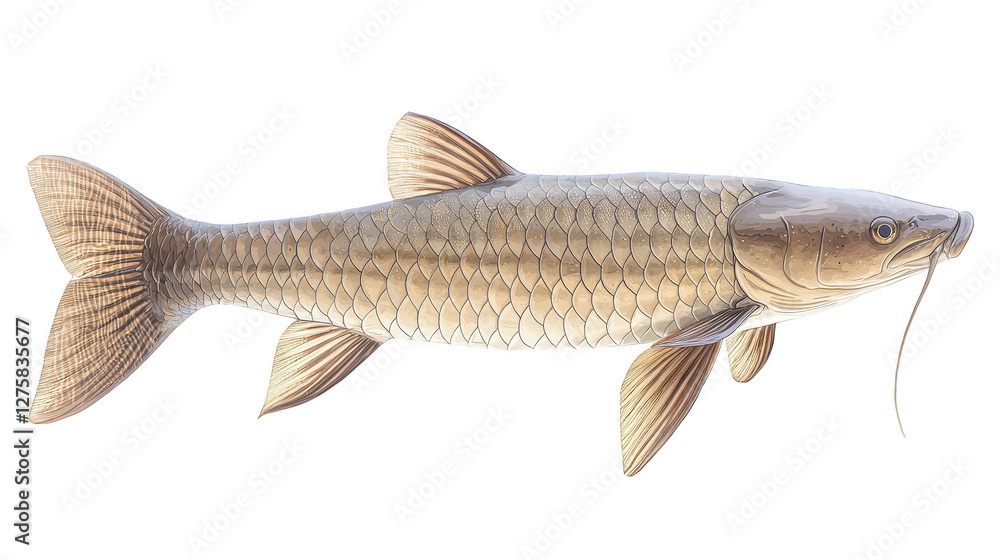 Fototapeta premium Graceful fish with flowing fins navigating the deep blue 