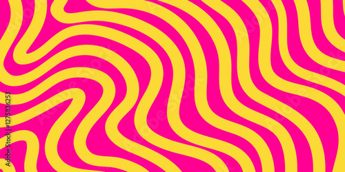 Cool Groovy Retro Pattern Vector Design. Y2k Abstract Texture.