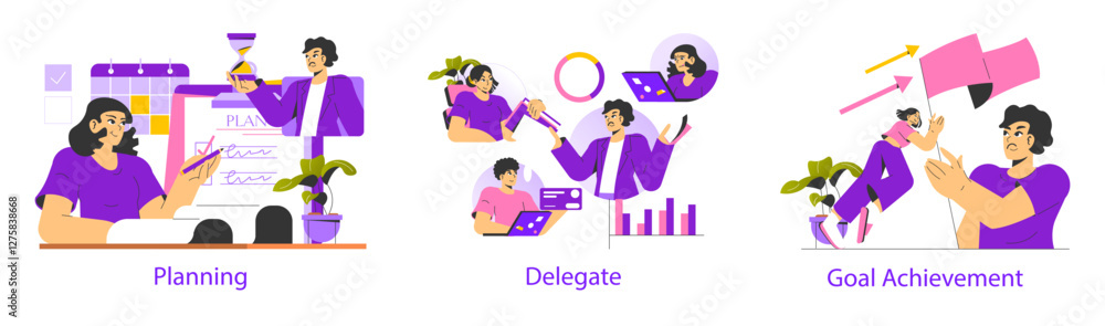 Goal Achievement. Flat Vector Illustration Goal Achievement. Flat Vector Illustration