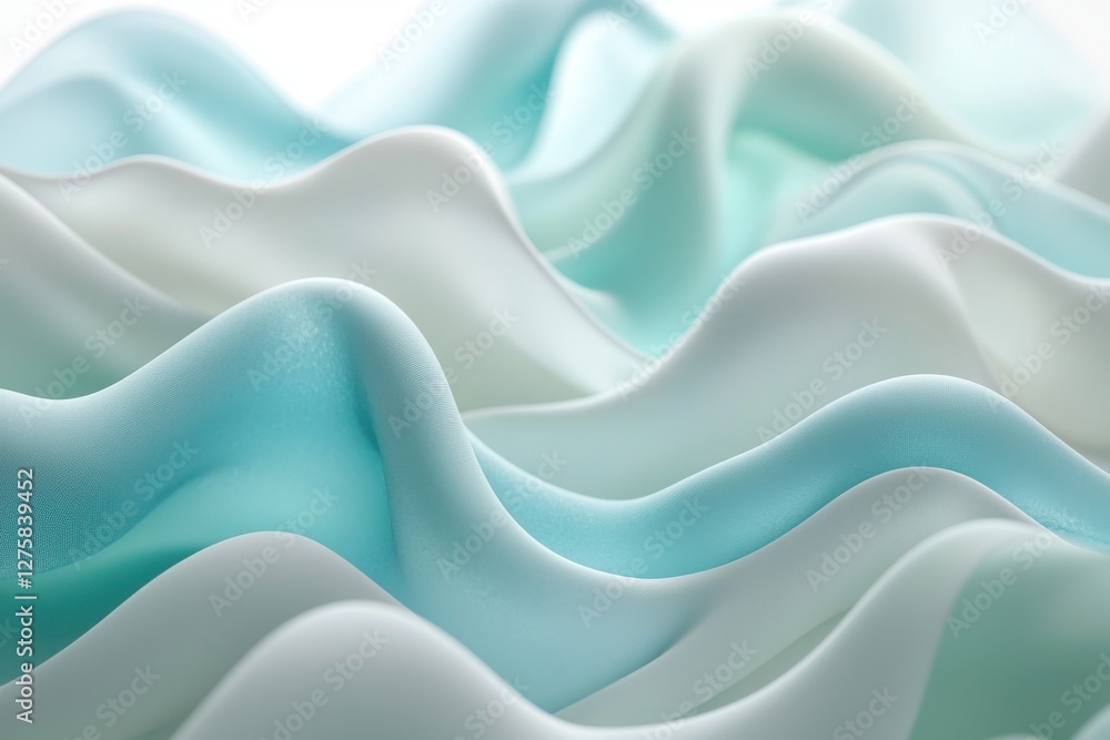 Obraz premium Gentle waves of silky fabric in soft pastel hues create a soothing and elegant abstract background, perfect for adding a touch of sophistication.