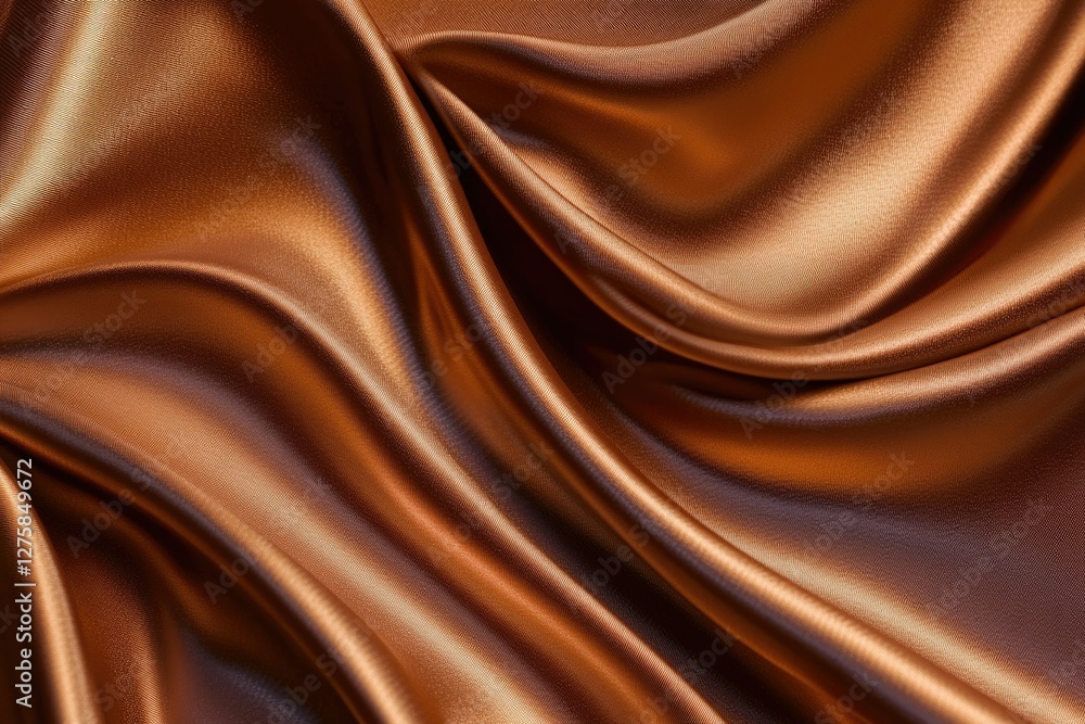 Bronze satin fabric drapes, studio shot, elegant background, textile design Bronze satin fabric drapes, studio shot, elegant background, textile design