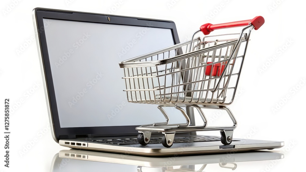 Shopping Cart on Laptop Computer Shopping Cart on Laptop Computer